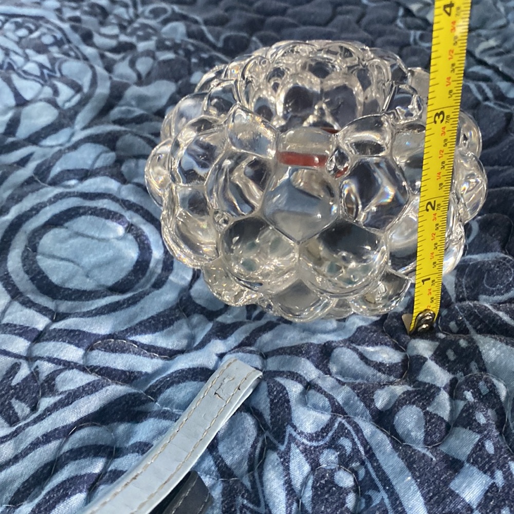Orrefors raspberry crystal tea light holder candle - Picture 4 of 5